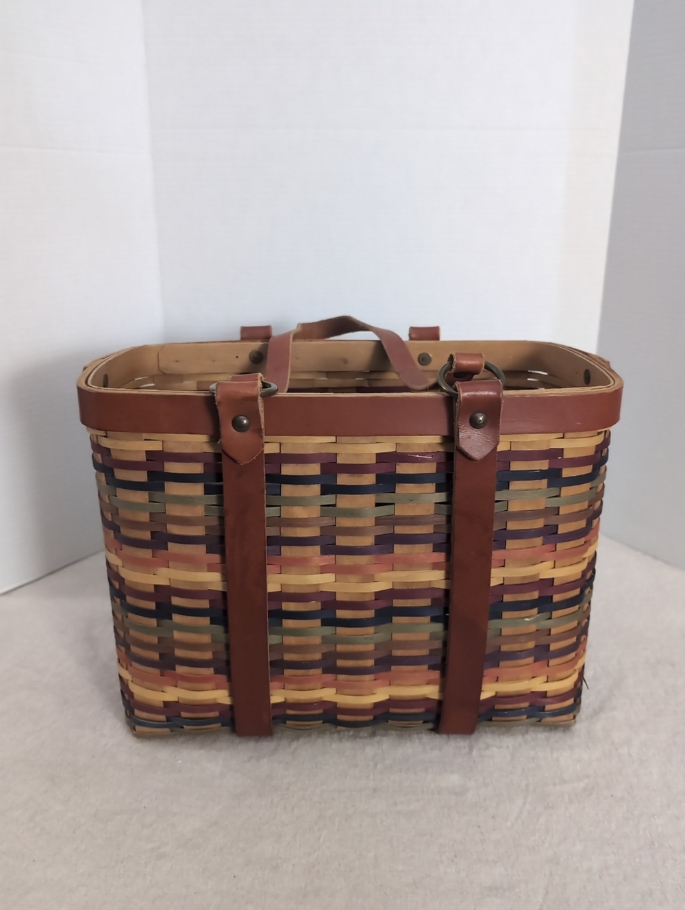 2008 Longaberger Village Basket Bright Multi Color